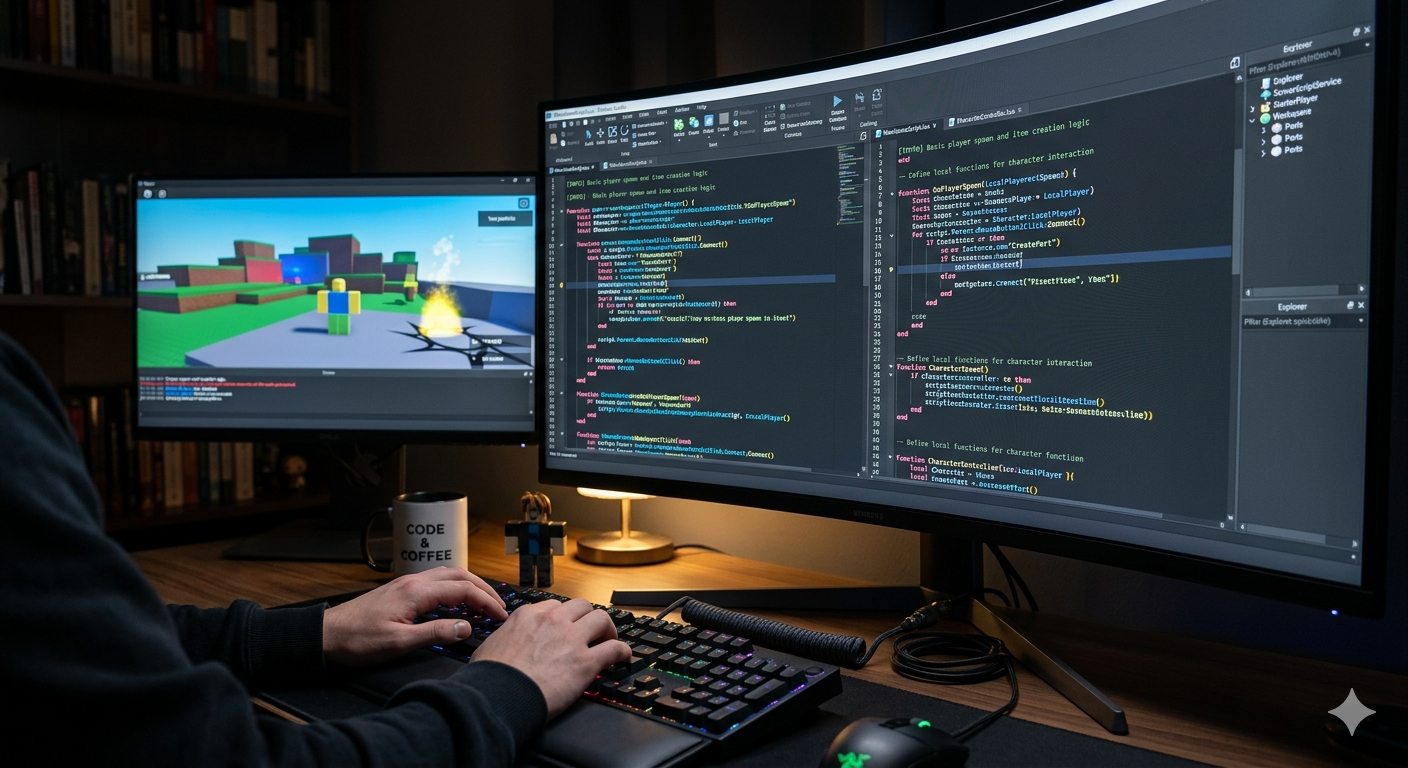 Desenvolvedor programando um jogo
